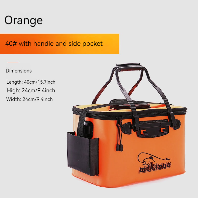 Quick-Collapse Live Fish Bucket & Tackle Storage