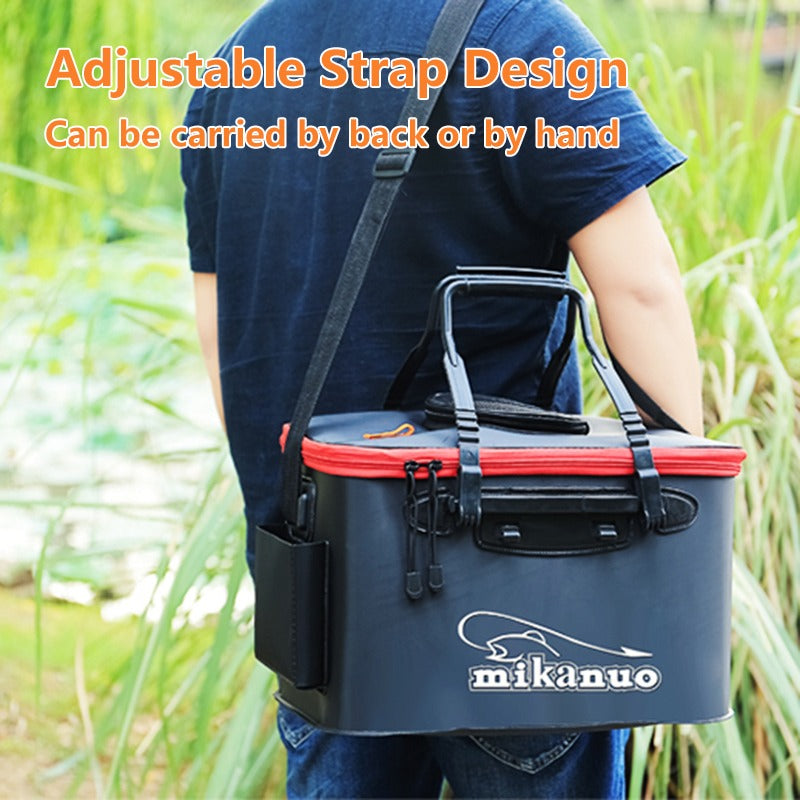 Quick-Collapse Live Fish Bucket & Tackle Storage