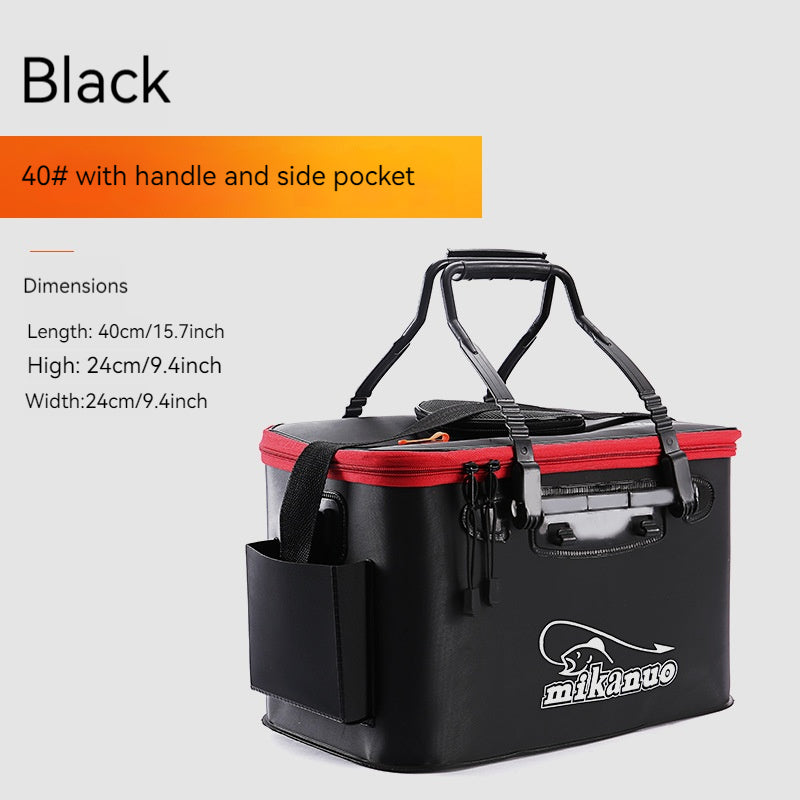 Quick-Collapse Live Fish Bucket & Tackle Storage