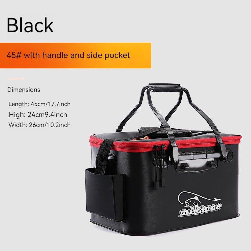 Quick-Collapse Live Fish Bucket & Tackle Storage