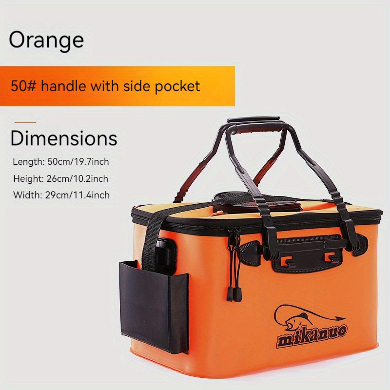 Quick-Collapse Live Fish Bucket & Tackle Storage