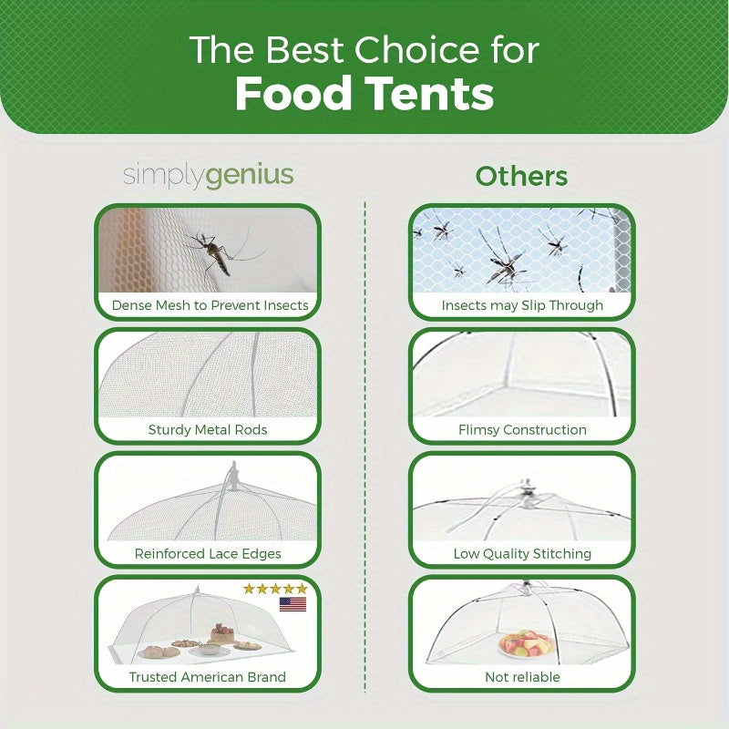 3pcs Ultimate Foldable Picnic Net Food Covers