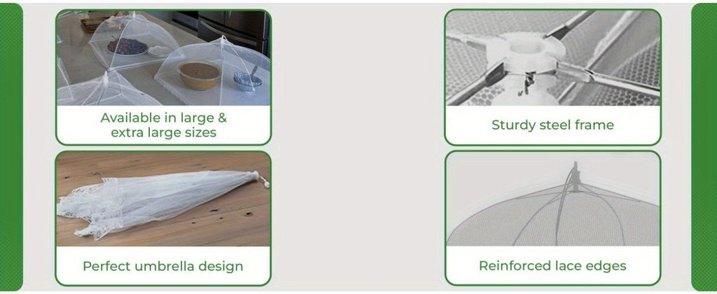 3pcs Ultimate Foldable Picnic Net Food Covers