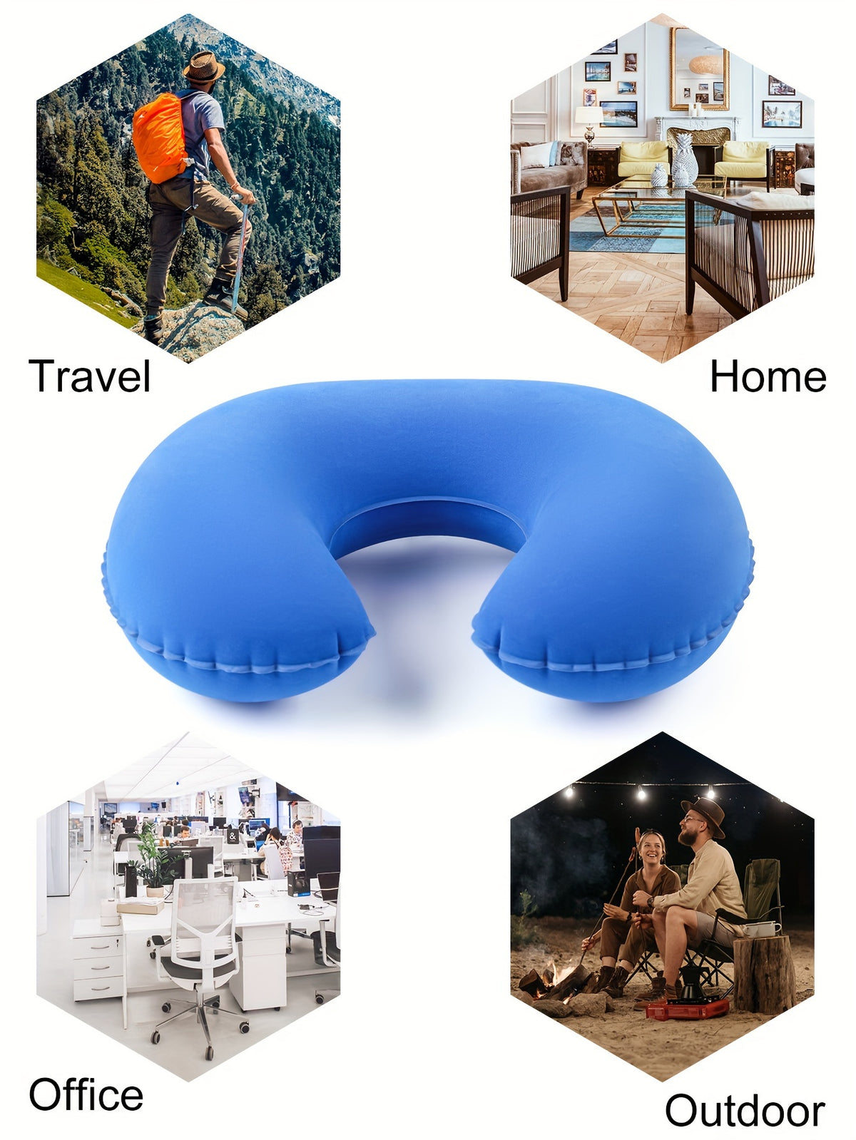 U-Shaped Inflatable Travel Neck Pillow