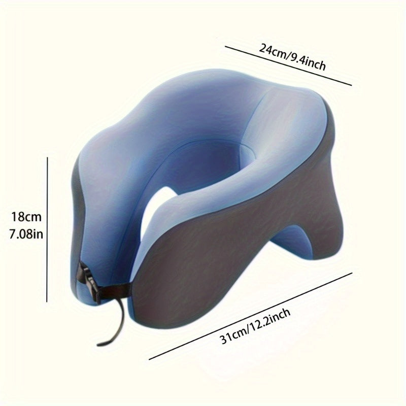 Portable Woven Blue U-Shape Neck Support Pillow