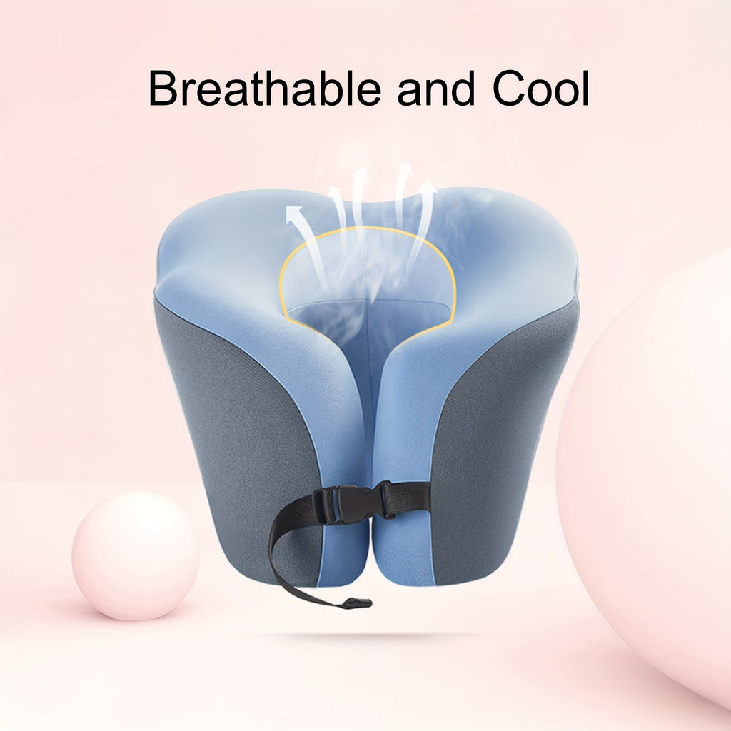 Portable Woven Blue U-Shape Neck Support Pillow