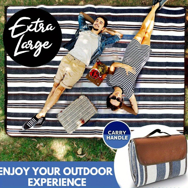 Extra Large Dual-Layer Nylon Picnic Blanket - Water-Resistant