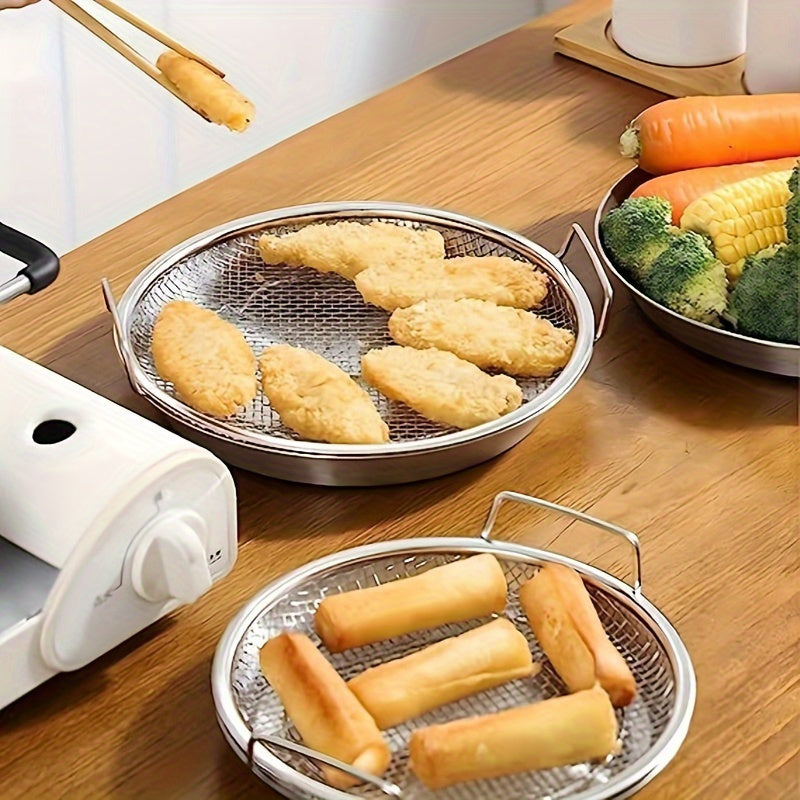 Reusable Stainless Steel Round Mesh Basket - Oil Filter Tray
