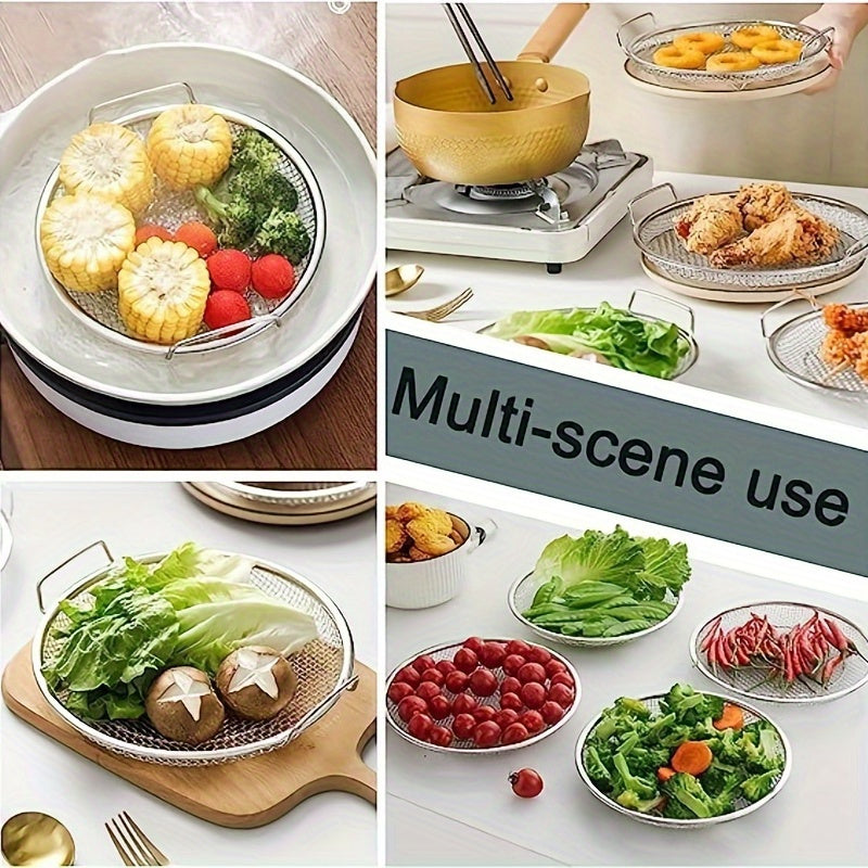 Reusable Stainless Steel Round Mesh Basket - Oil Filter Tray