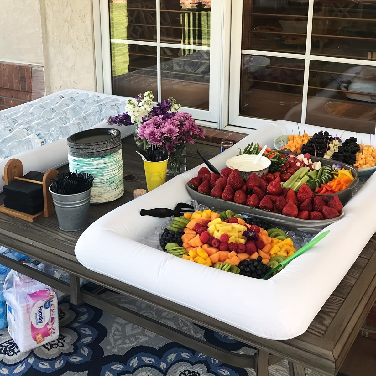 1pc Ice Buffet Salad Serving Inflatable Tray