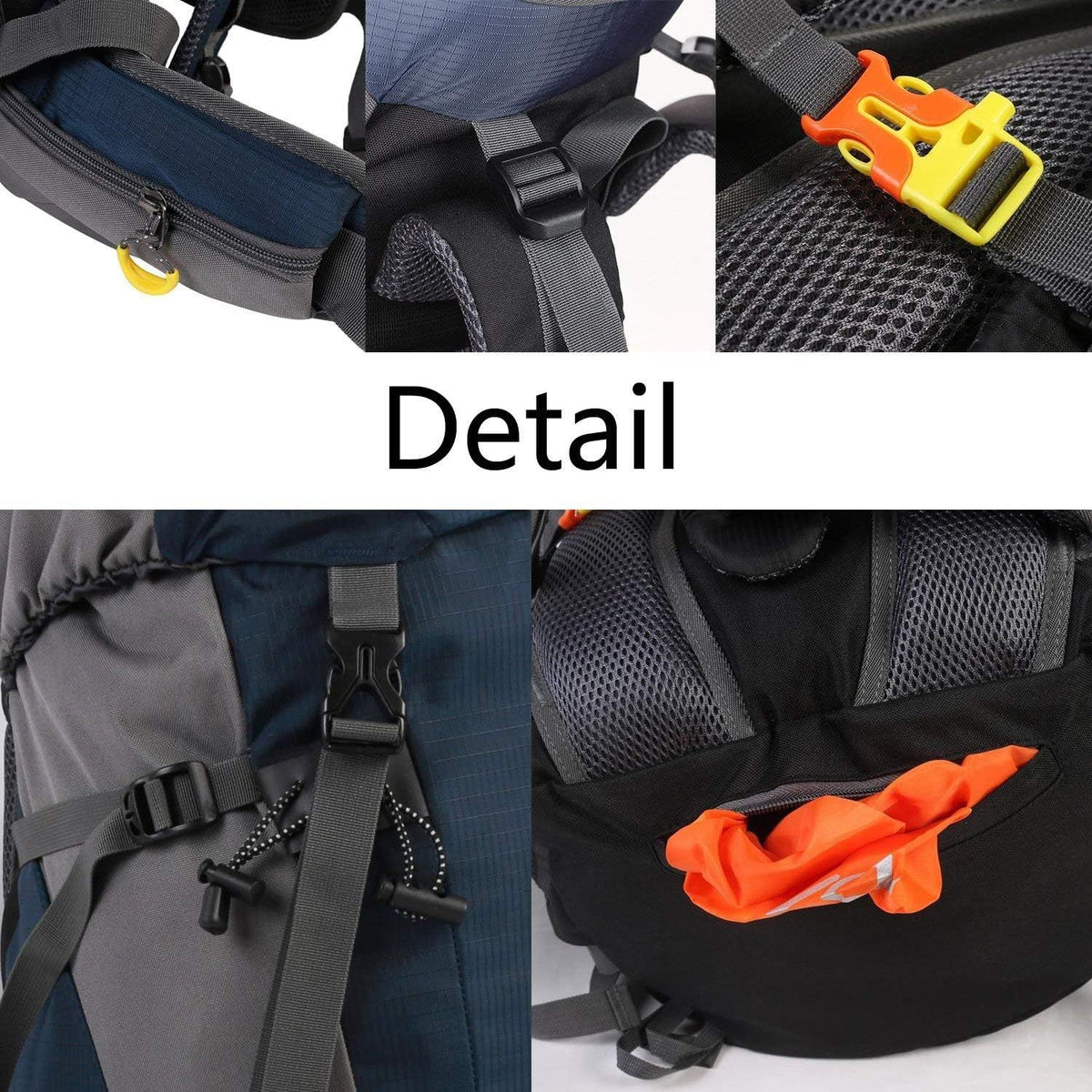 13 gal Hiking Backpack With Adjustable Straps Emergency Whistle