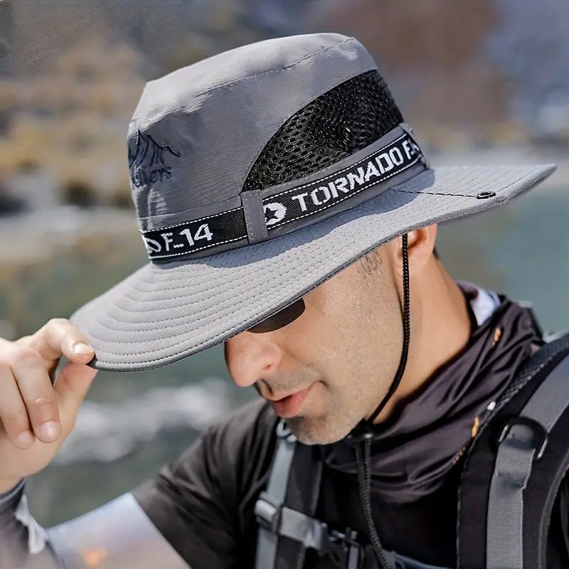 2-Pack UV Protection Breathable Embroidery Mountain Bucket Hats