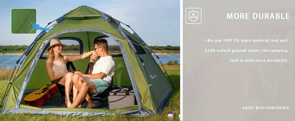 4-5 Person Portable Instant Pop-Up  Camping Tent - Waterproof, Windproof