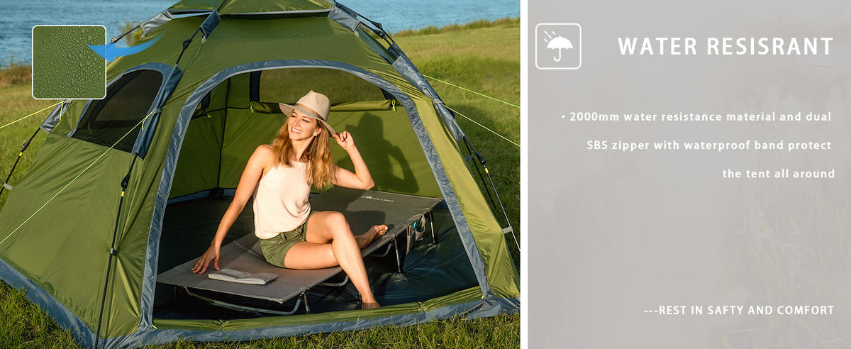 4-5 Person Portable Instant Pop-Up  Camping Tent - Waterproof, Windproof