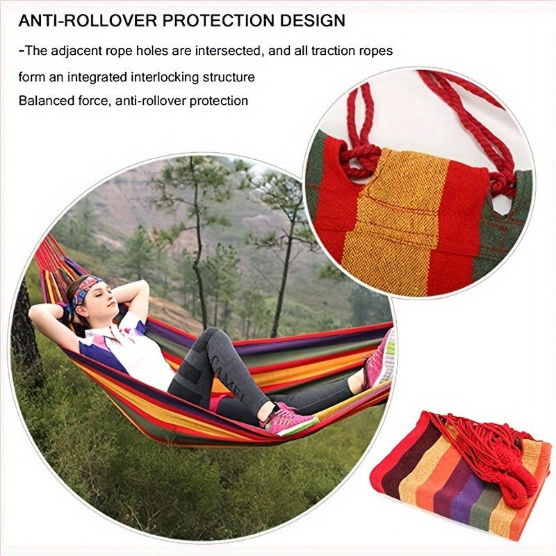 Durable Nylon Hammock with Tree Straps Holds Up to 450lbs