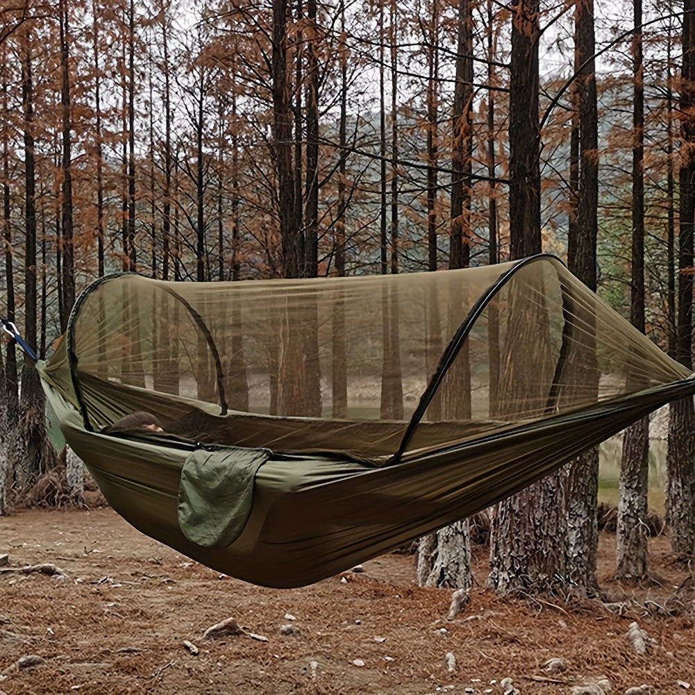 Mosquito Net Hammock | Lightweight | Green Fabric |  Built-In Bug Protection
