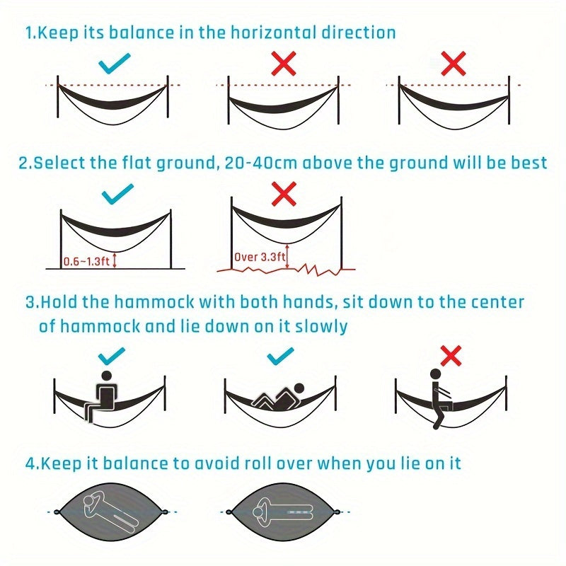 Mosquito Net Hammock | Lightweight | Green Fabric |  Built-In Bug Protection