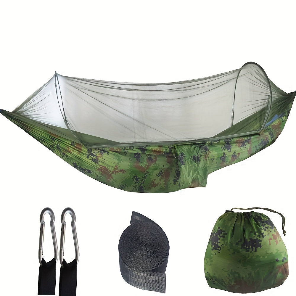 Mosquito Net Hammock | Lightweight | Green Fabric |  Built-In Bug Protection