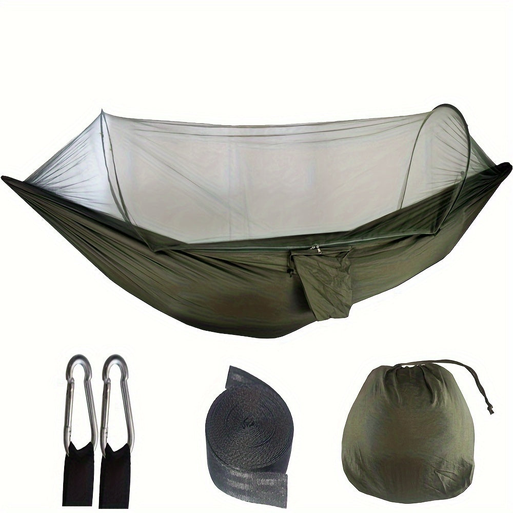 Mosquito Net Hammock | Lightweight | Green Fabric |  Built-In Bug Protection