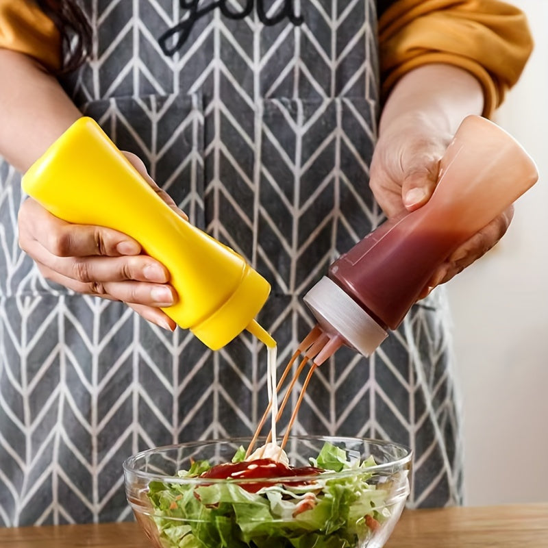 4pcs Squeeze Bottles | 3-Hole Condiment Bottle