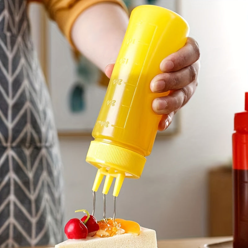 4pcs Squeeze Bottles | 3-Hole Condiment Bottle
