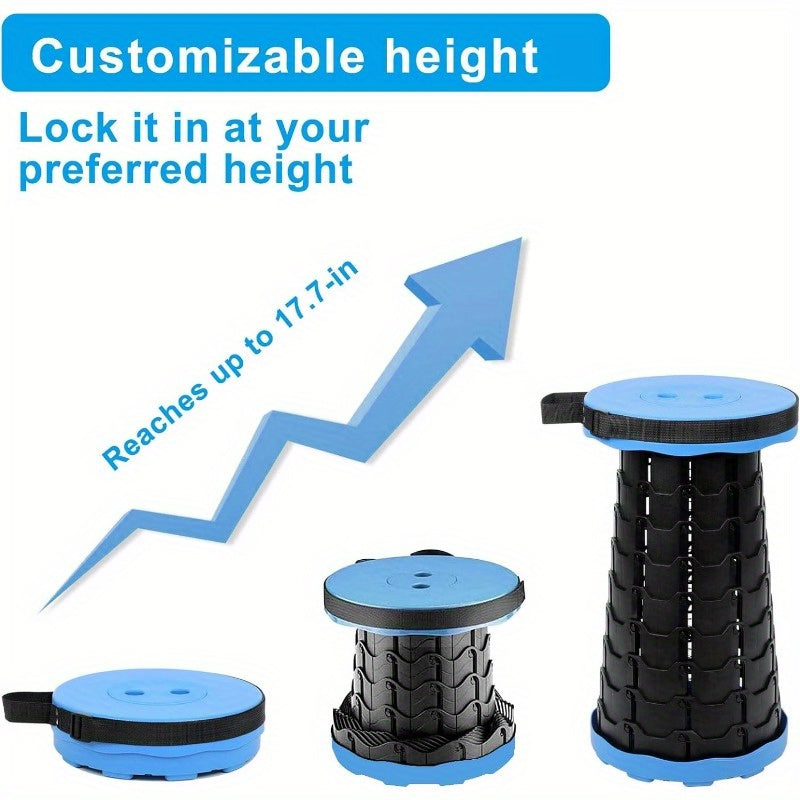 3 Pack Portable Retractable Folding Stools, 550lb Load Capacity