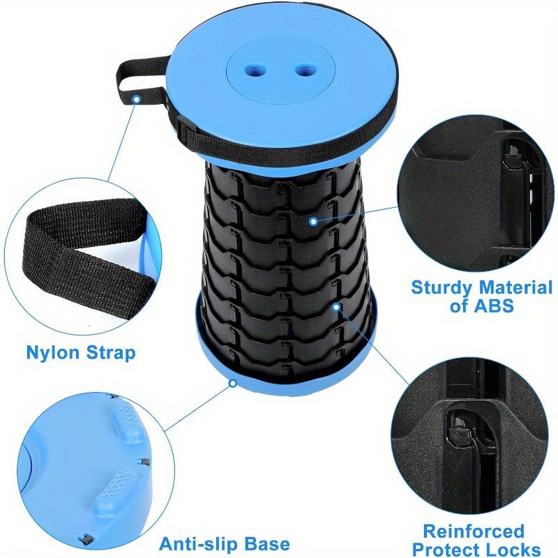 3 Pack Portable Retractable Folding Stools, 550lb Load Capacity