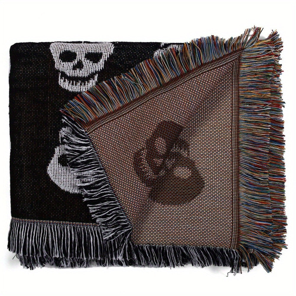 Skull Pattern Picnic Blanket, Machine Washable