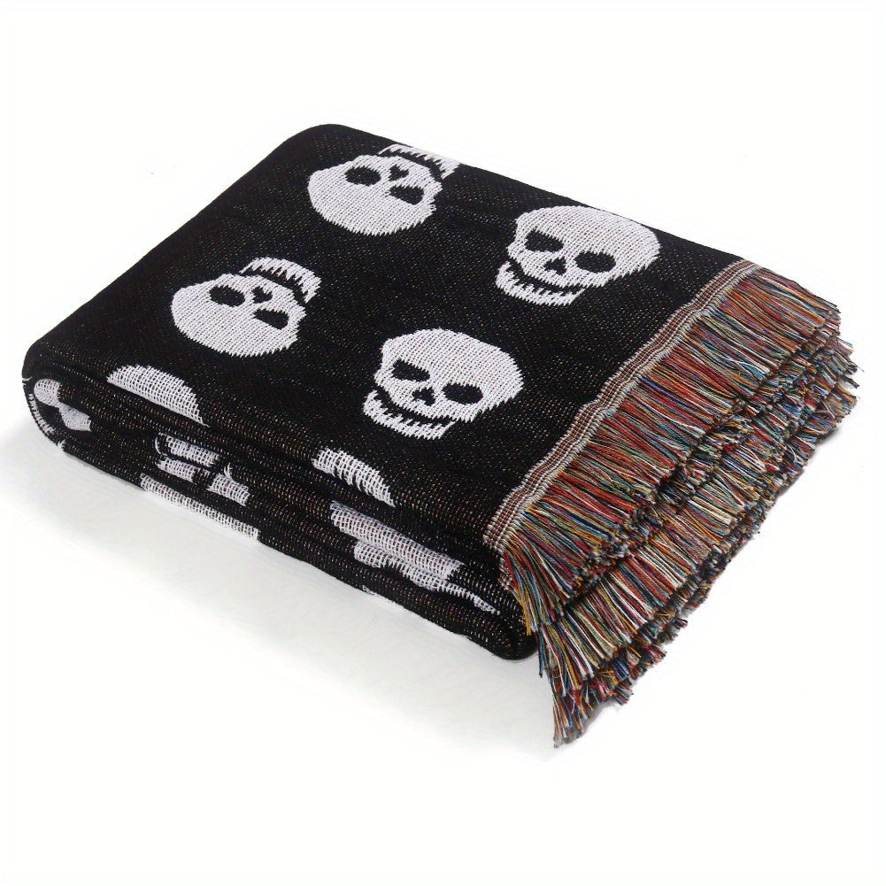 Skull Pattern Picnic Blanket, Machine Washable