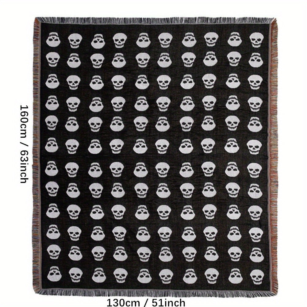 Skull Pattern Picnic Blanket, Machine Washable