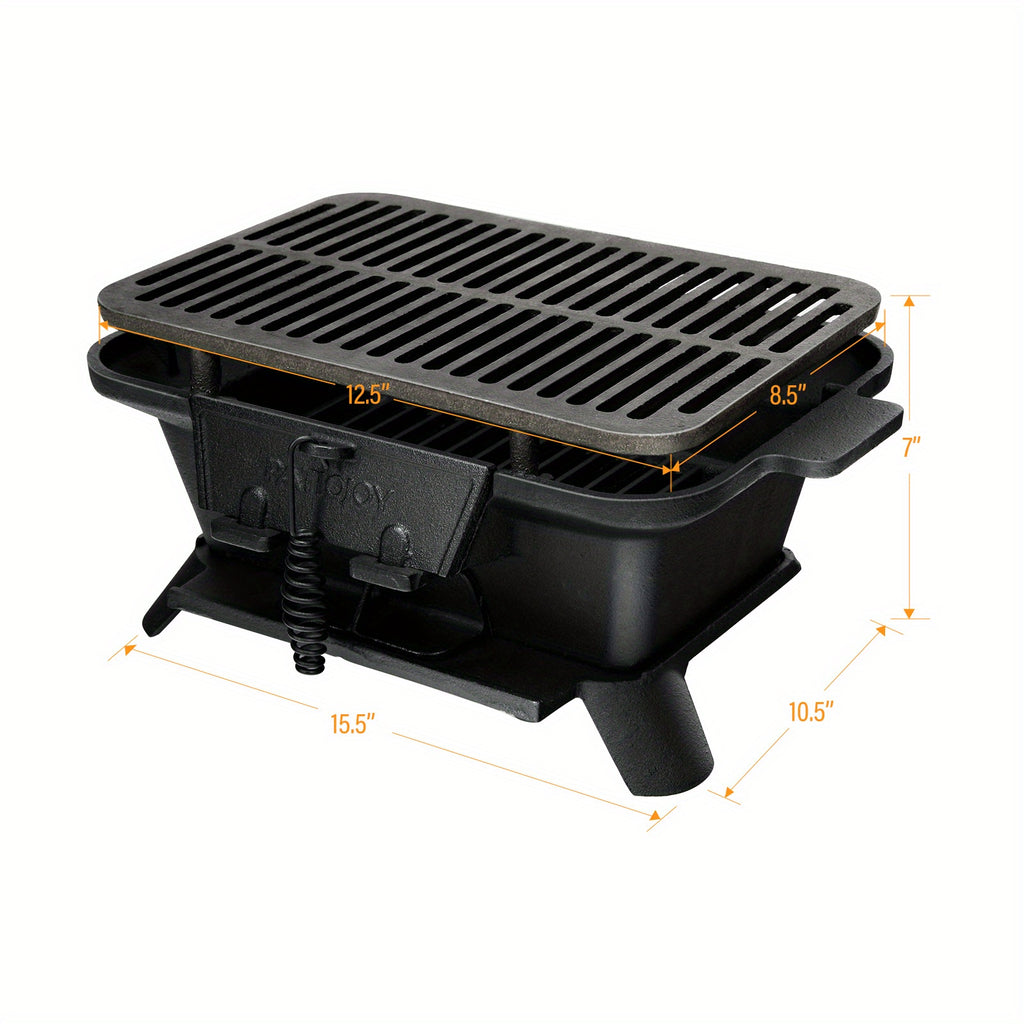 Heavy Duty Cast Iron Charcoal Grill Tabletop BBQ Stove