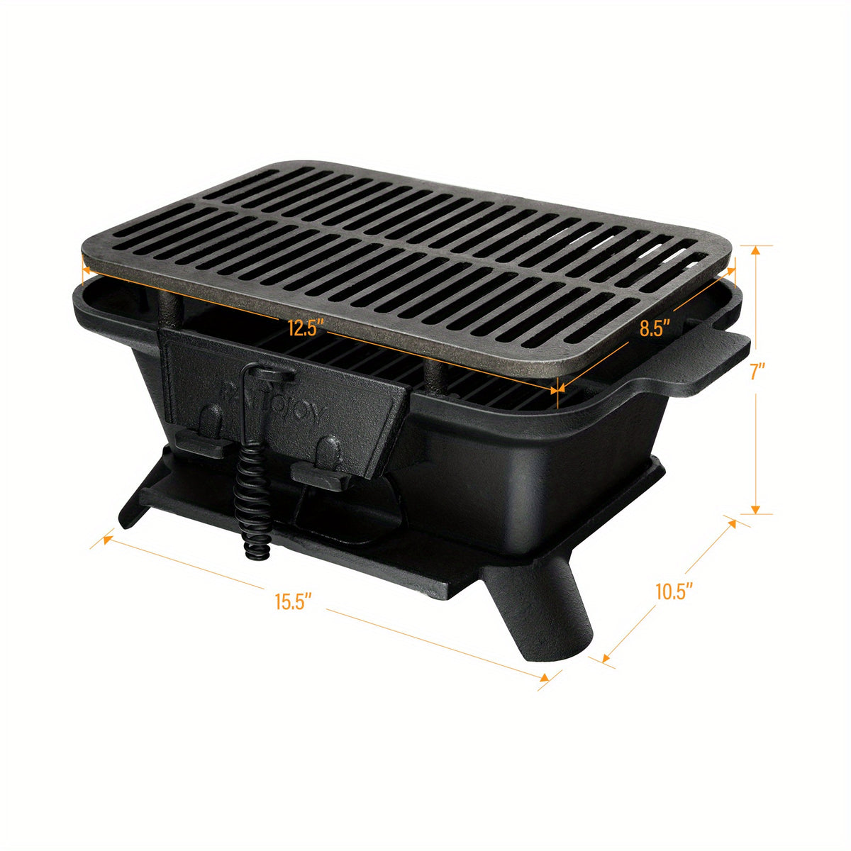 Heavy Duty Cast Iron Charcoal Grill Tabletop BBQ Stove