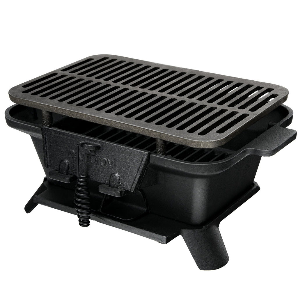 Heavy Duty Cast Iron Charcoal Grill Tabletop BBQ Stove