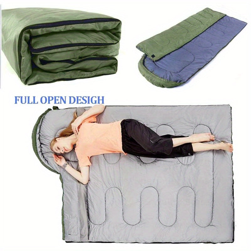 3-Season Ultra-Comfortable Camping Sleeping Bag for Adults - Lightweight