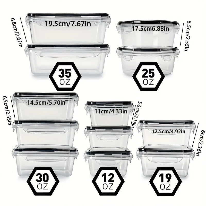 12 Pcs/ Set Container Set, Food Storage Containers With Lids, Airtight Leak Proof