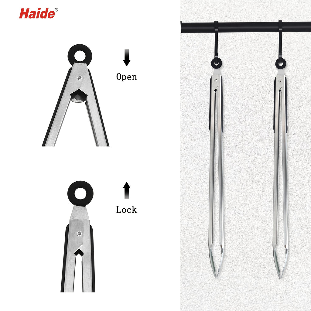 18inch Food Tongs Stainless Steel Silicone Heat Resistant