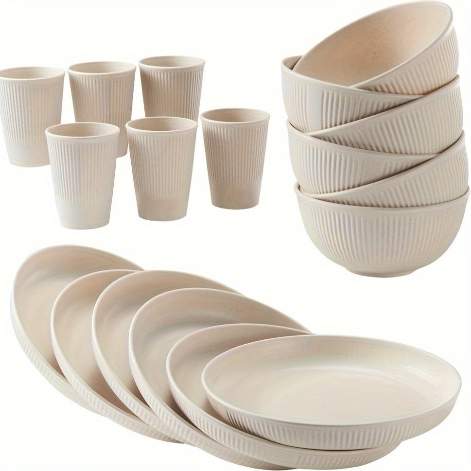 18/6pcs Unbreakable Plastic Dinnerware Set