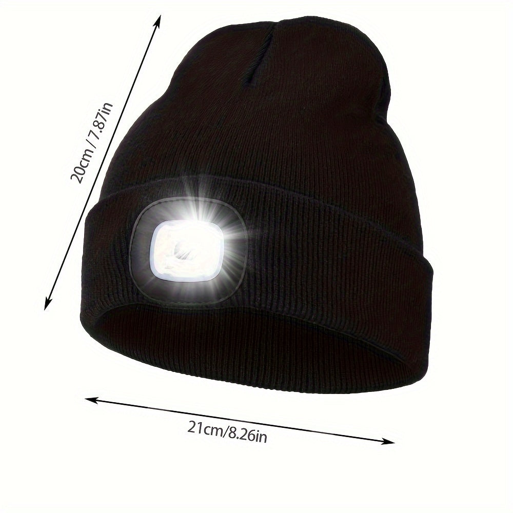 1pc Unisex Beanie Hat With LED Light