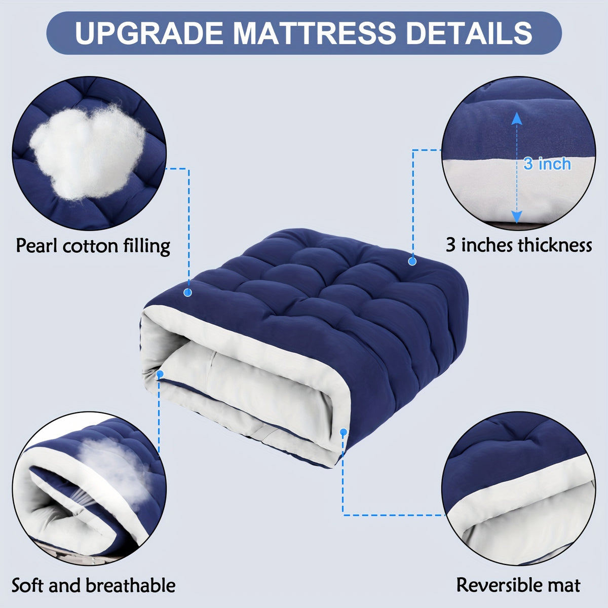 Camping Sleeping Cots with cotton-padded/Velvet Mattress, 900lbs