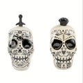 Ceramic Sugar Skull Salt and Pepper Shakers Set, 2PCS