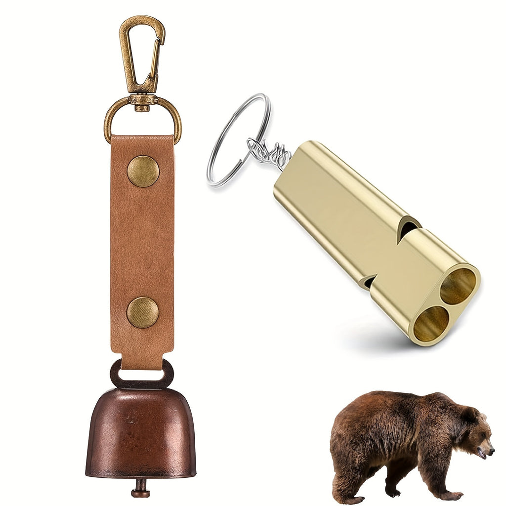 Loud Bear Bell With Whistle Set For Hikers