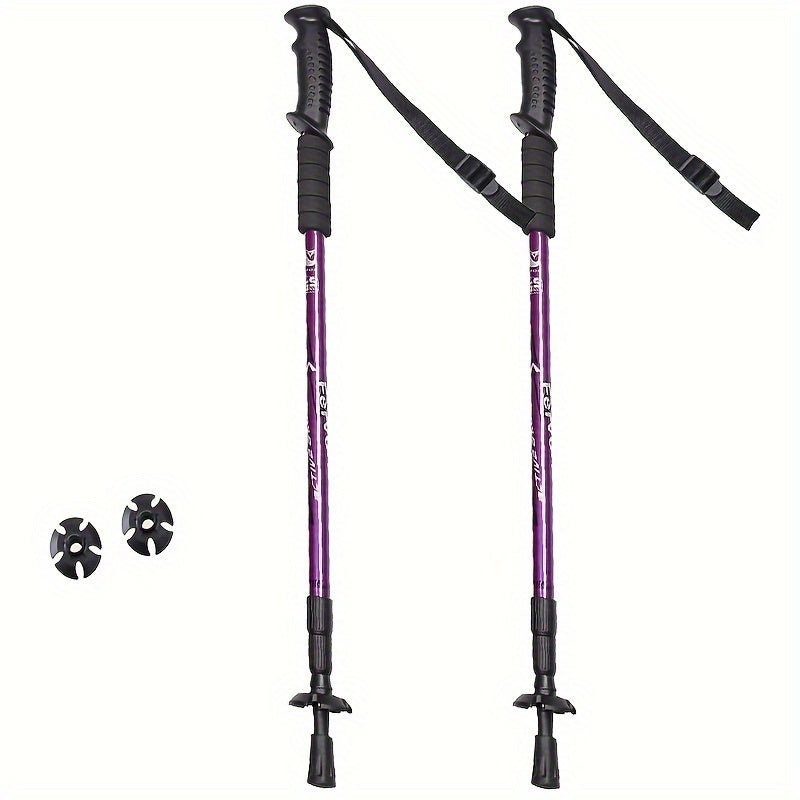 2pcs, Aluminium Alloy Telescopic Hiking Stick