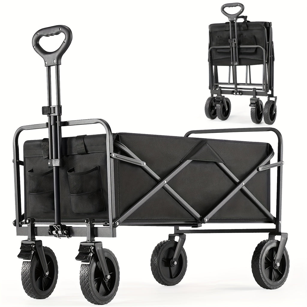 Collapsible Foldable Wagon Cart, Large Capacity with All-Terrain Wheels