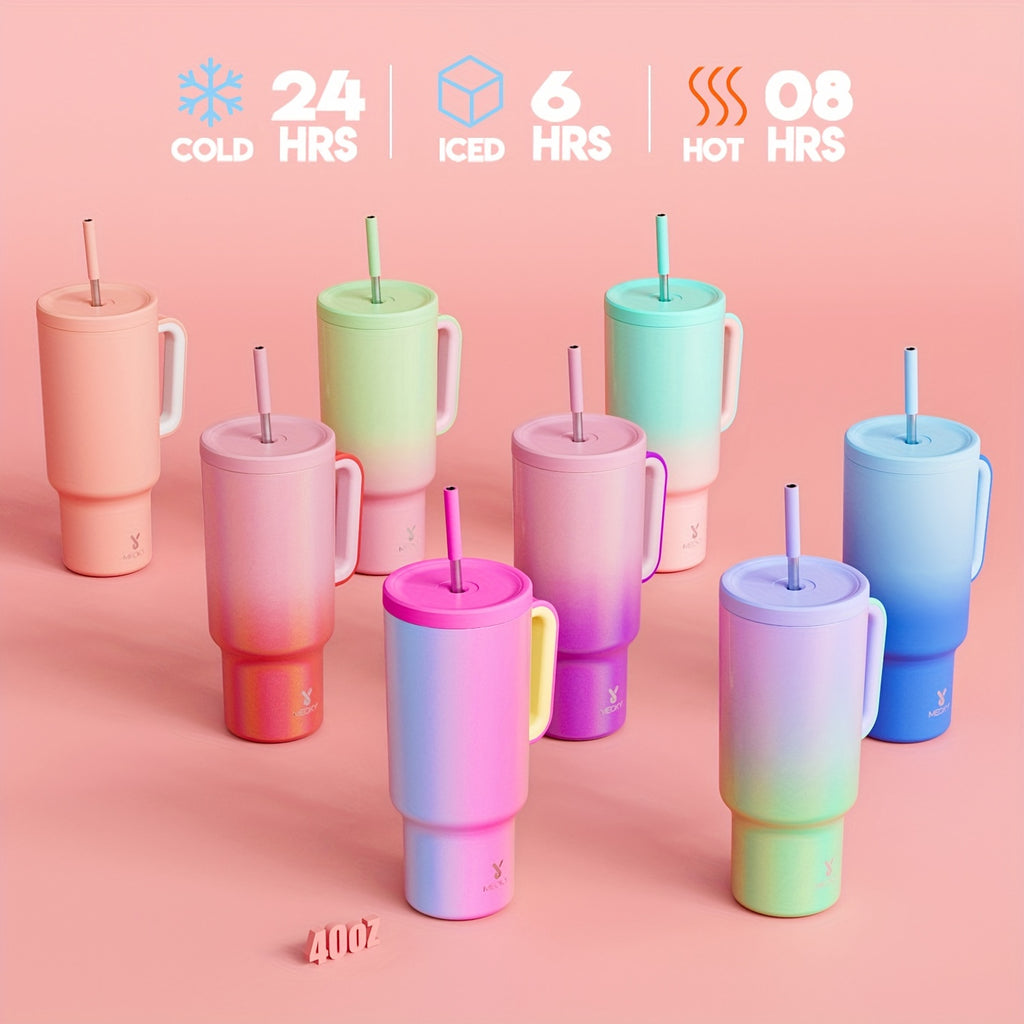 40oz Stainless Steel Insulated Tumbler With Lid And Straw