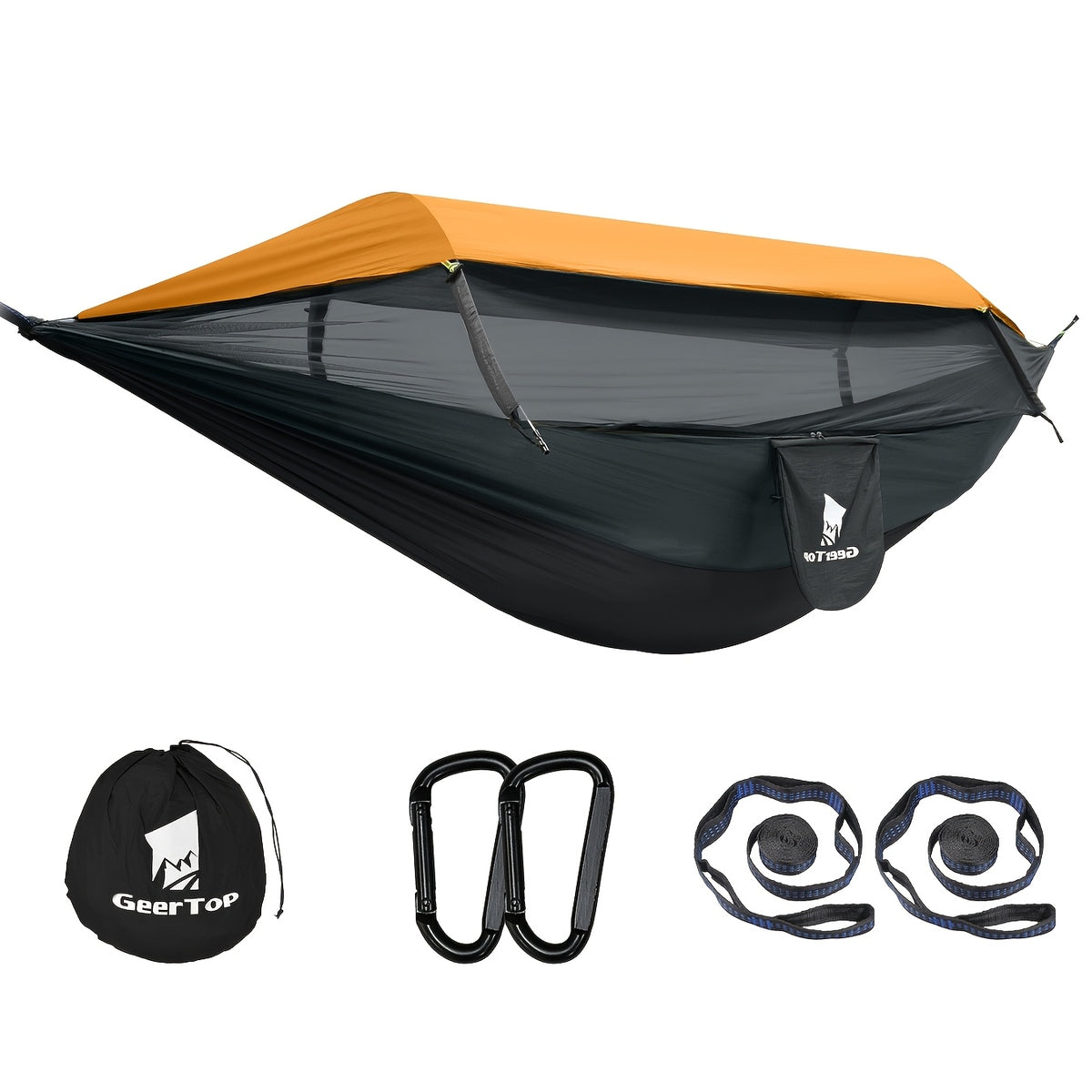 3-in-1 Outdoor Hammock | Double Sleep Rest Camping Hammock with Mosquito Net