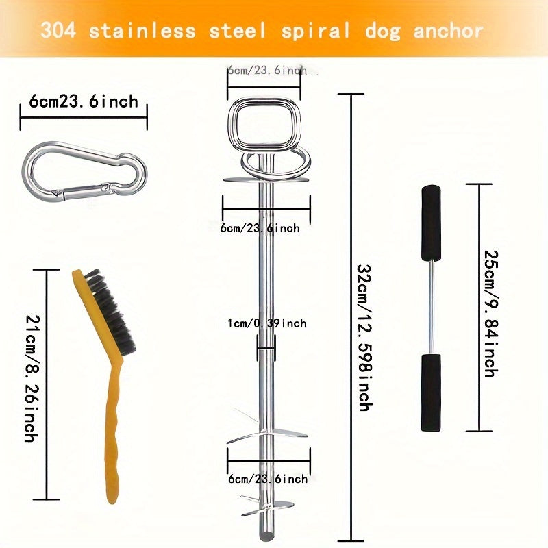 Sturdy 360-Degree Swivel Spiral Pet Anchor