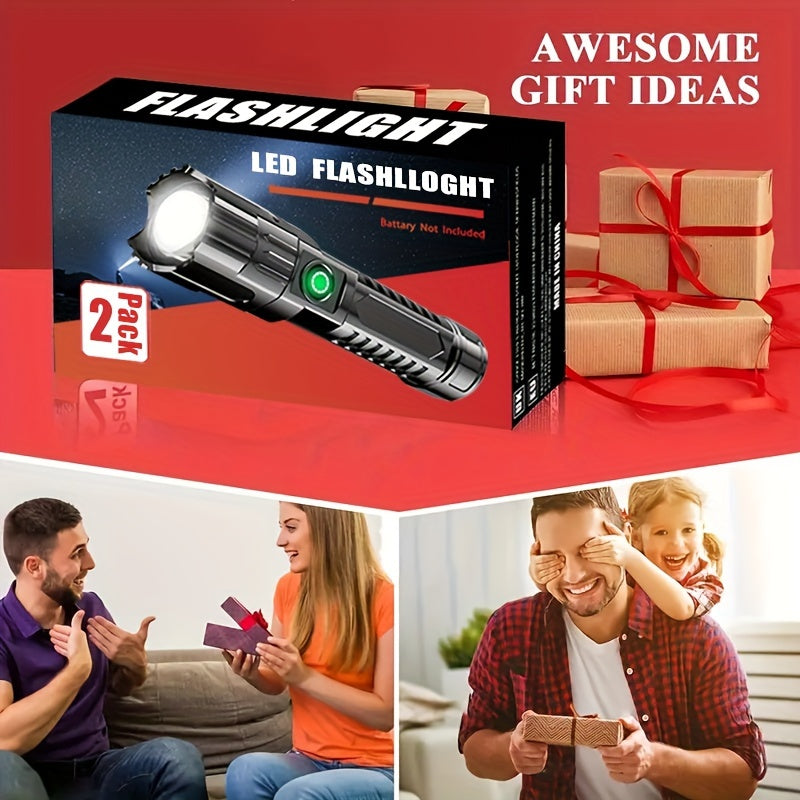 Two Ultra-Bright LED Flashlights with Three Modes