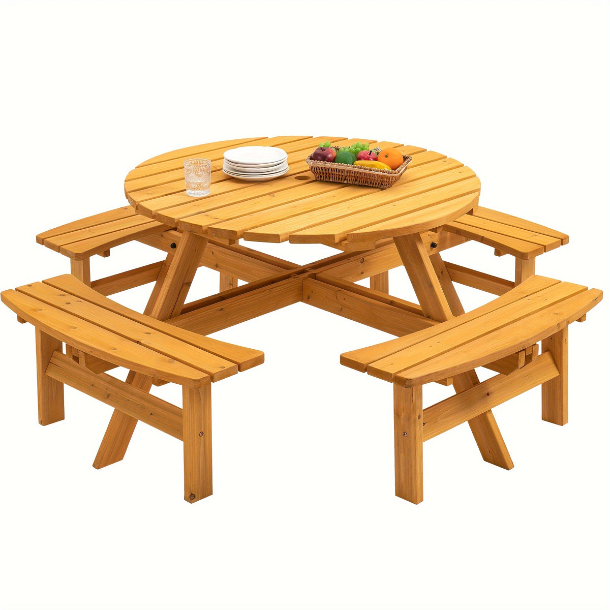 8 Person Wooden Picnic Table