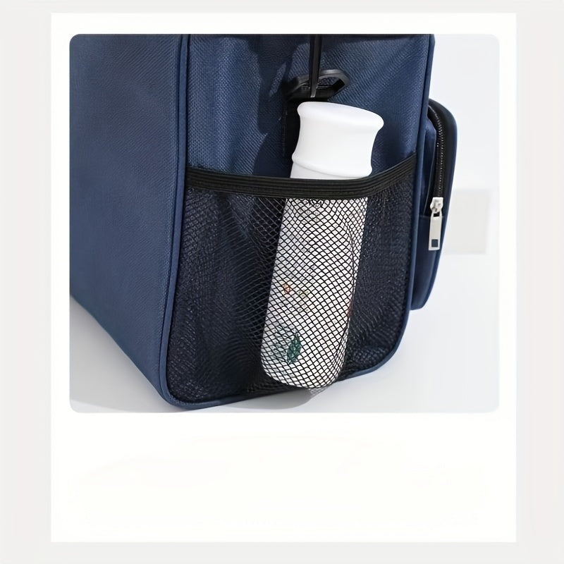 Large Capacity Insulated Color Block Lunch Bag - Foldable