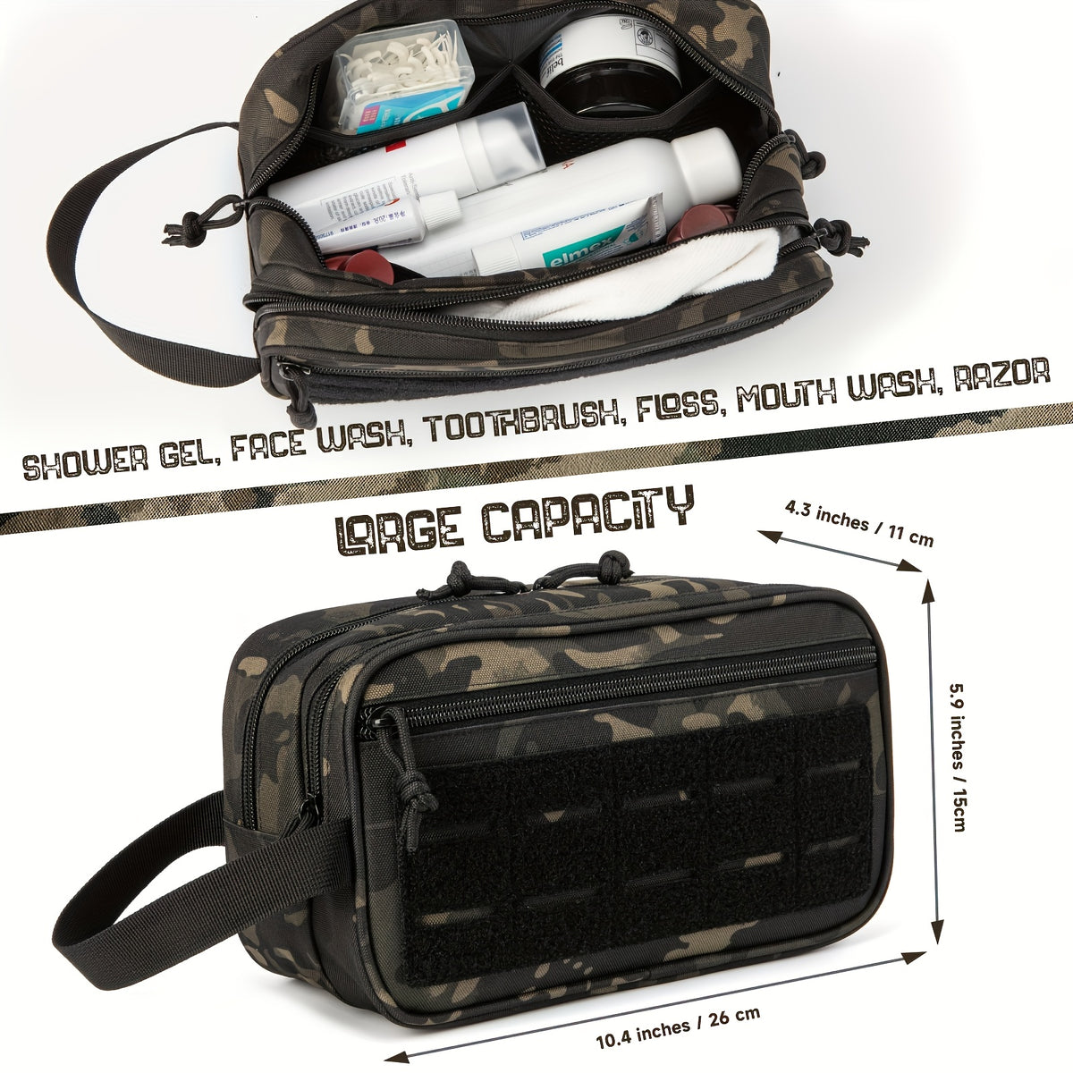 Durable Water-Resistant Outdoor Toiletry Bag